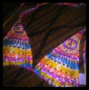NWOT Xhilaration Colorful Studded Bikini Top SM